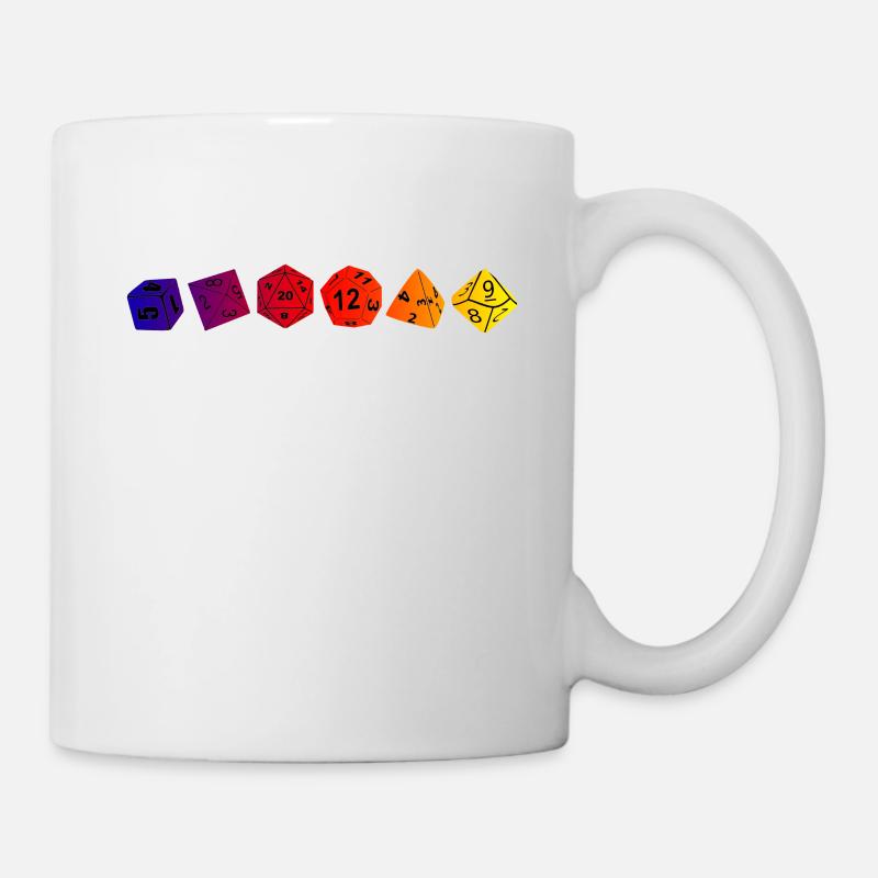 RPG Würfel Dice Dragons CUBE CHAIN Shirt - Tasse - Weiß