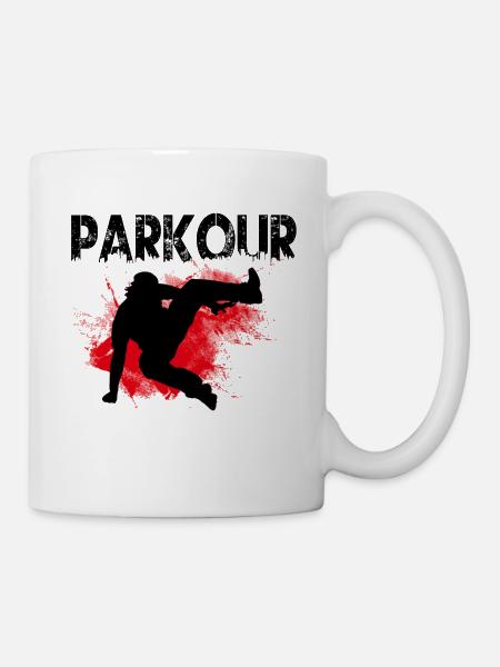parkour parcours salto cadeau-saut d'obstacles - Mug blanc - blanc