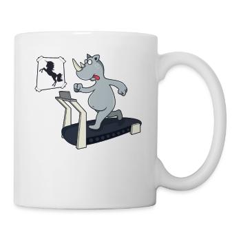 Rhinoceros unicorn motivation treadmill goals - Mug - white - Right