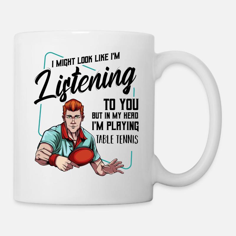 Cadeau de ping-pong sympa énonciations drôles de tennis de table - Mug blanc - blanc