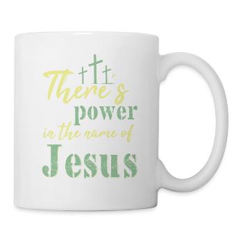 theres power au nom de la chemise de jésus - Mug blanc - blanc - Droite