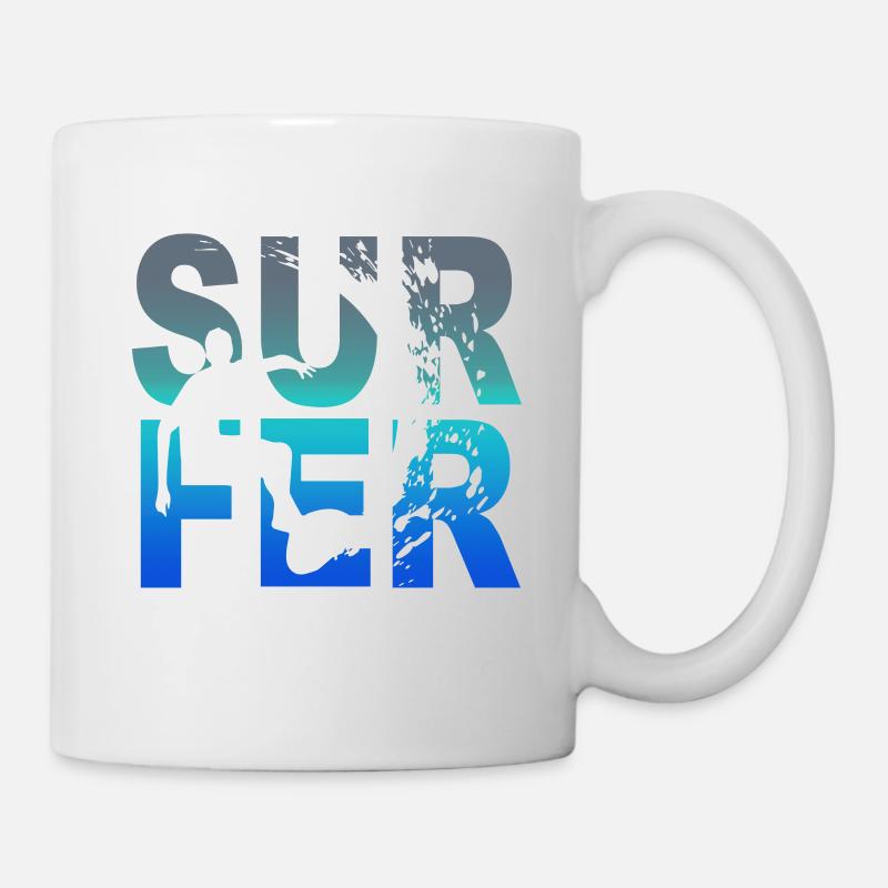 surfeur - Mug blanc - blanc