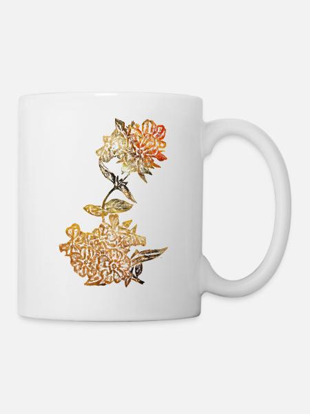 Blume Golden - Tasse - Weiß