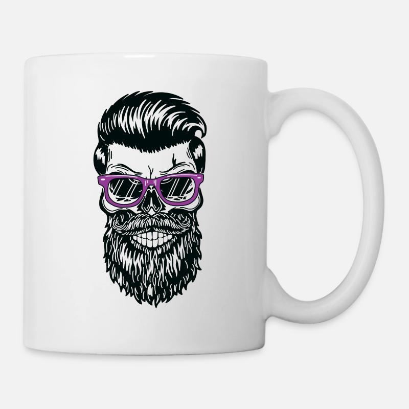 Cooler Bart Schädel - Tasse - Weiß