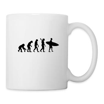 Evolution Surfer Wellenreiten Surfbrett Welle Surf - Tasse - Weiß - Rechts