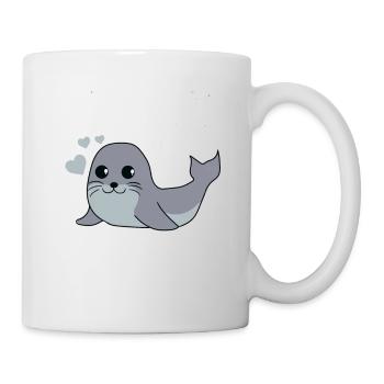 Cute seal seals baby as a gift for kids - Mug - white - Right