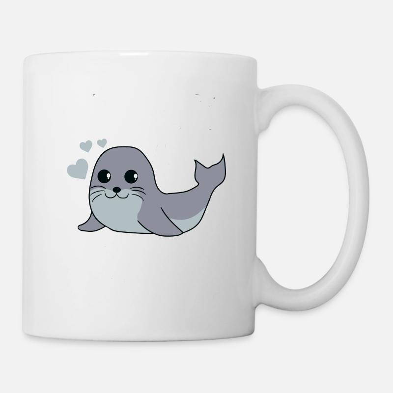 Sceau mignon phoques bébé comme cadeau pour les enfants - Mug blanc - blanc