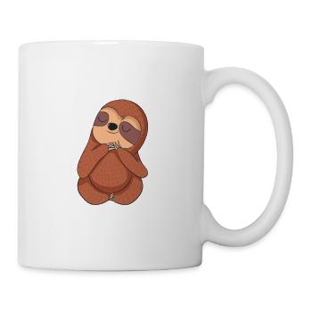 lustiges Faultier Shirt Geschenkidee Schlafmütze - Tasse - Weiß - Rechts