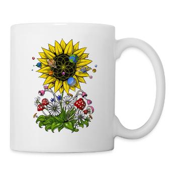Hippie Sunflower Psychedelic Flower Of Life - Mug - white - Right