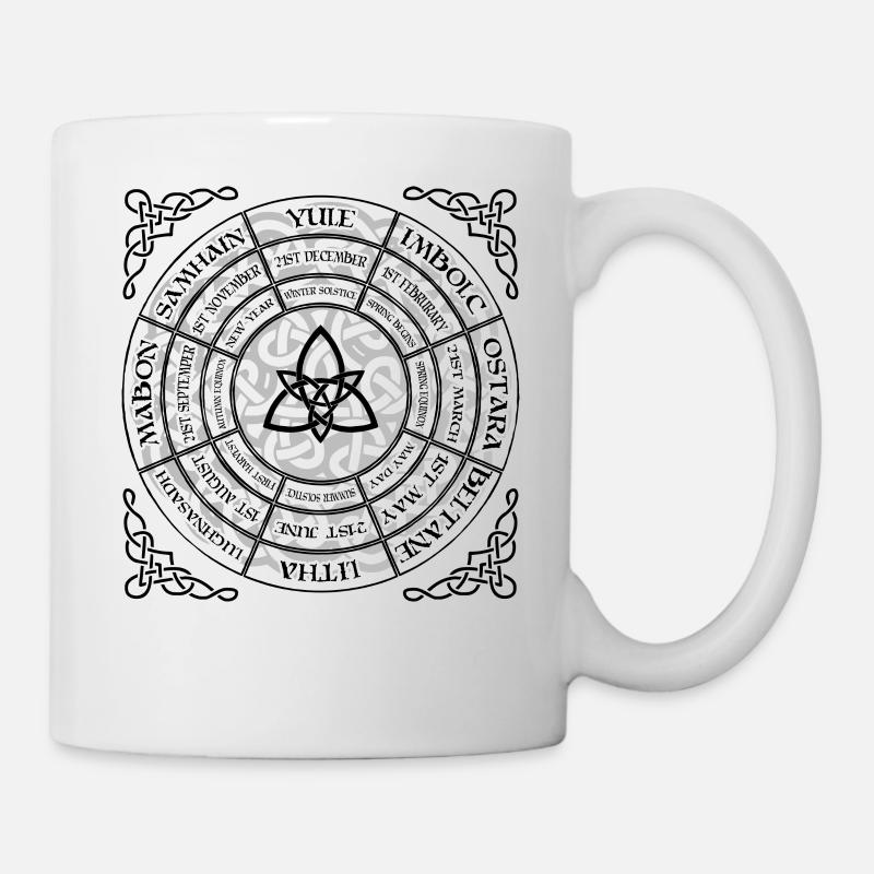 Keltische Jahreskreisfeste Heiden Wikinger - Tasse - Weiß