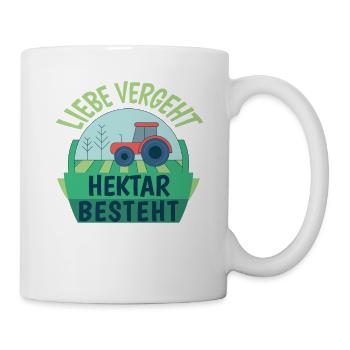 Funny farmer sayings love passes by hectares - Mug - white - Right