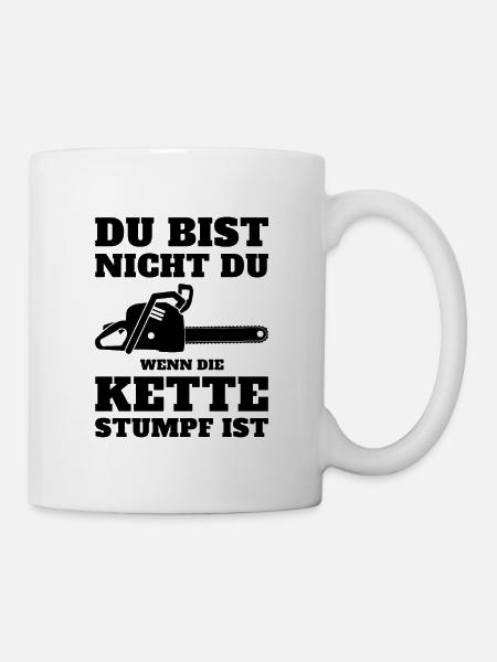 Baumfäller Motorsäge Kettensäge - Tasse - Weiß