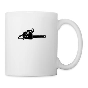 Baumfäller Motorsäge Kettensäge - Tasse - Weiß - Rechts