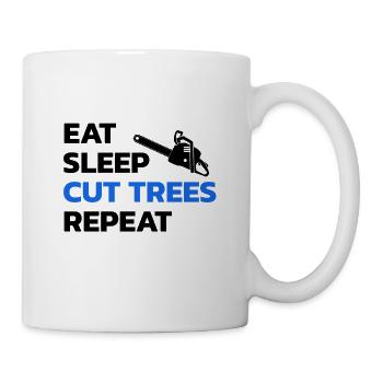 Baumfäller Motorsäge Kettensäge - Tasse - Weiß - Rechts