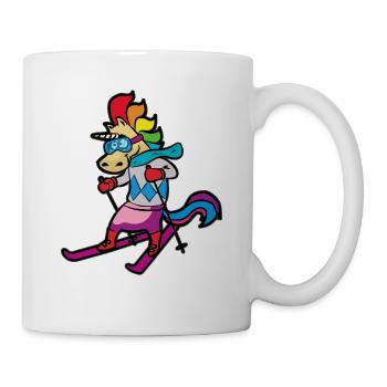 Skier Monocorne Skier Vacances de ski - Mug blanc - blanc - Droite