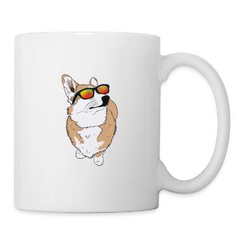 Cool corgi with sunglasses gift idea - Mug - white - Right