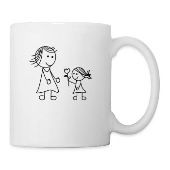 Maman MamanMa mère Fleur Fille Enfant Merci - Mug blanc - blanc - Droite