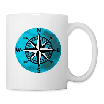 Compass Planet Wind Rose Travel Nautical - Mug - white - Right
