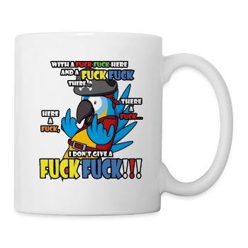 Lustiger sarkastischer Papagei mit Mittelfinger - Tasse - Weiß - Rechts