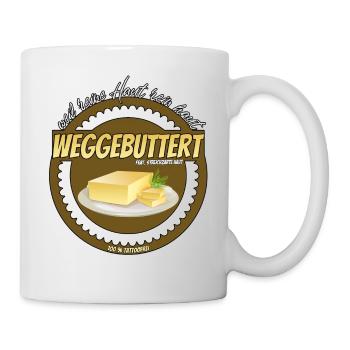 Weggebuttert Tattofrei weil reine Haut rein haut - Tasse - Weiß - Rechts