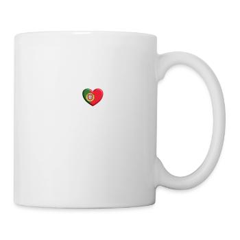 Herzschlag Portugal coeur amour drapeau ECG Cadeau - Mug blanc - blanc - Droite