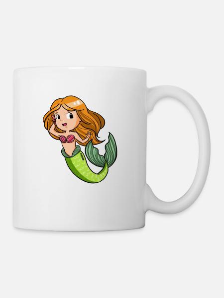 Meerjungfrau Mädchen Manga Wasser Nixe Geschenk - Tasse - Weiß