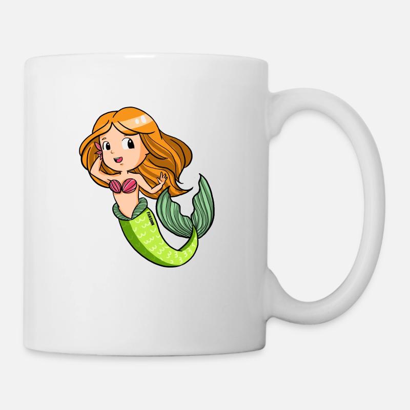 Meerjungfrau Mädchen Manga Wasser Nixe Geschenk - Tasse - Weiß
