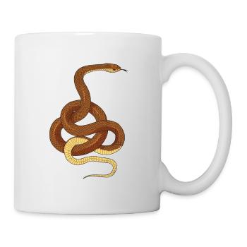 Stylisches Schlangen Shirt als Geschenk für Fans - Tasse - Weiß - Rechts