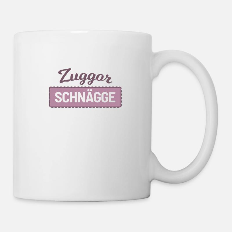 Zuggorschnägge lustige sächsische Sprüche Geschenk - Tasse - Weiß