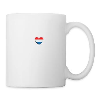 Herzschlag Pays-Bas Coeur Hollande Drapeau Cadeau - Mug blanc - blanc - Droite