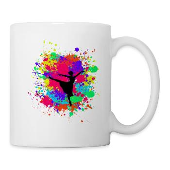 Schöne prima Ballerina in Farbkleckse Geschenk - Tasse - Weiß - Rechts