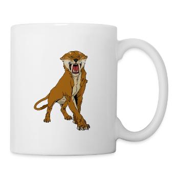 Tigre à dents de sabre avec une idée cadeau de griffe acérée - Mug blanc - blanc - Droite