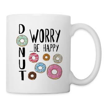 Donut Worry ... Be Happy! - Tasse - Weiß - Rechts