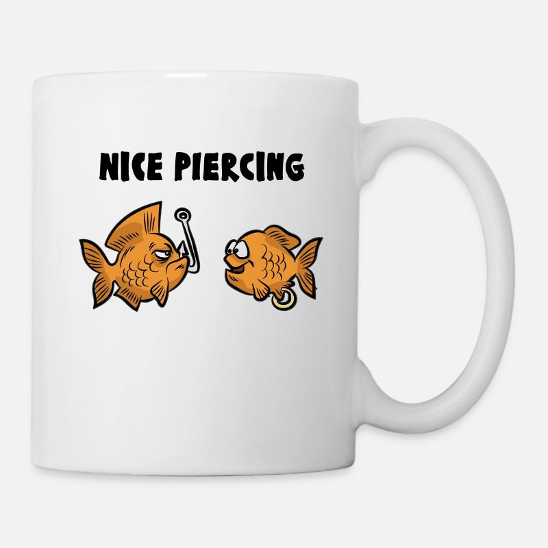 NICE PIERCING poisson pêcheur pêcheur - Mug blanc - blanc