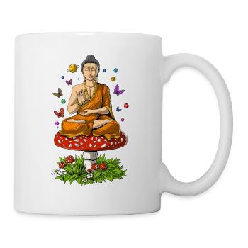 Magic Mushrooms Buddha Zen Yoga Meditation - Mug - white - Right