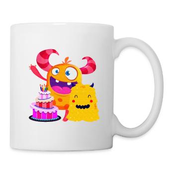 Fête d'anniversaire drôle petits amis monstres - Mug blanc - blanc - Droite