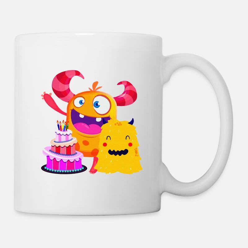 Fête d'anniversaire drôle petits amis monstres - Mug blanc - blanc