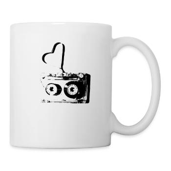 Tape retro herz Kassette mit Bandsalat - Tasse - Weiß - Rechts