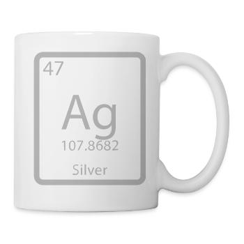 Tableau périodique des éléments chimiques en argent argenté - Mug blanc - blanc - Droite