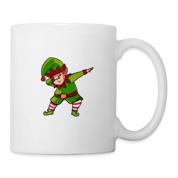 Elfe de Noël tamponnant cadeau enfant gnome - Mug blanc - blanc - Droite