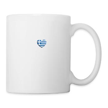 Drapeau de battement de coeur de la Grèce cadeau de coeur ECG - Mug blanc - blanc - Droite