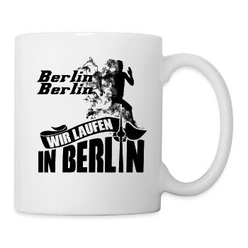 Berlin Marathon runner shirt gift run schwa - Mug - white - Right