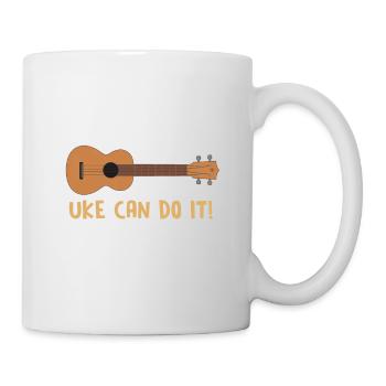 Uke peut le faire Ukelele - Mug blanc - blanc - Droite