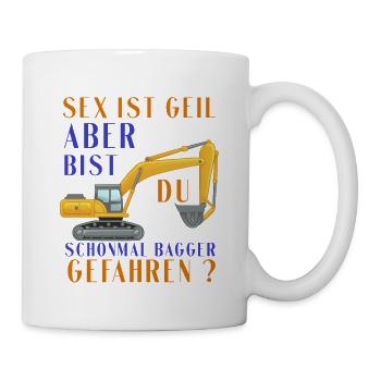 Bagger Shirt • Bagger fahren • Bagger Geschenke - Tasse - Weiß - Rechts