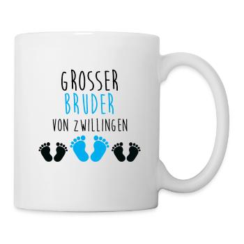 Grosser Bruder Zwillinge Cooler Junge Babyfüße - Tasse - Weiß - Rechts