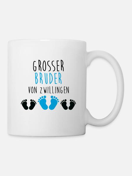 Grosser Bruder Zwillinge Cooler Junge Babyfüße - Tasse - Weiß