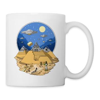 Ägyptische Pyramiden der UFO-Ausländer - Tasse - Weiß - Rechts