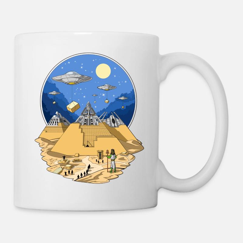 UFO Aliens Pyramides Egyptiennes - Mug blanc - blanc