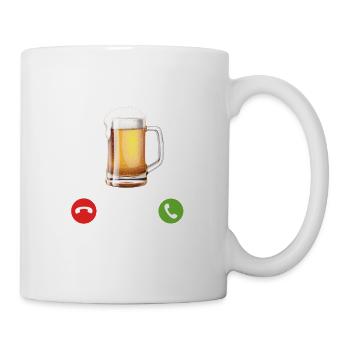 Mein bier ruft an ich muss gehen! Lustige Sprüche - Tasse - Weiß - Rechts