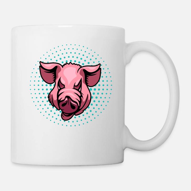 Cadeau cochon animal cochon · tête de cochon - Mug blanc - blanc